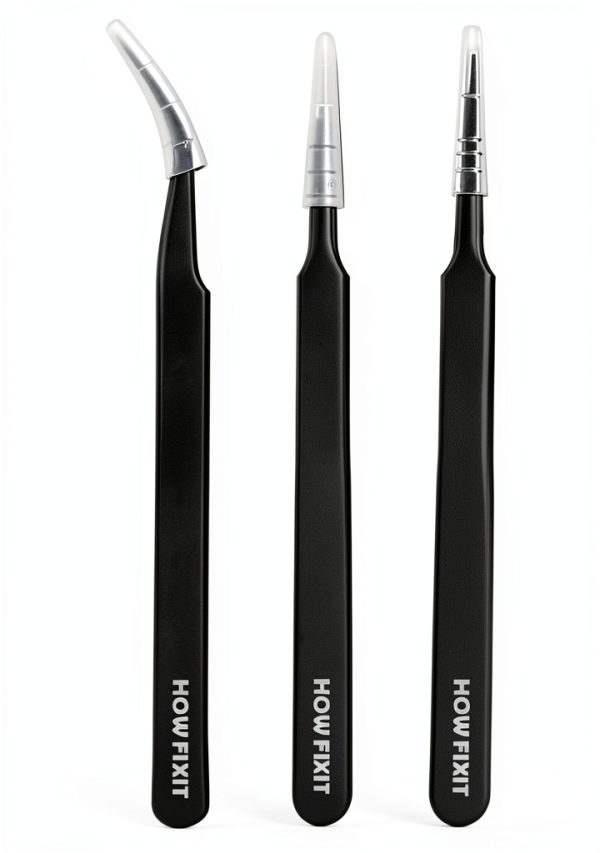 Precision Tweezers by HowFixit Stainless Steel Compact Set 3 Piece-4