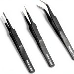 Precision Tweezers by HowFixit Stainless Steel Compact Set 3 Piece-0