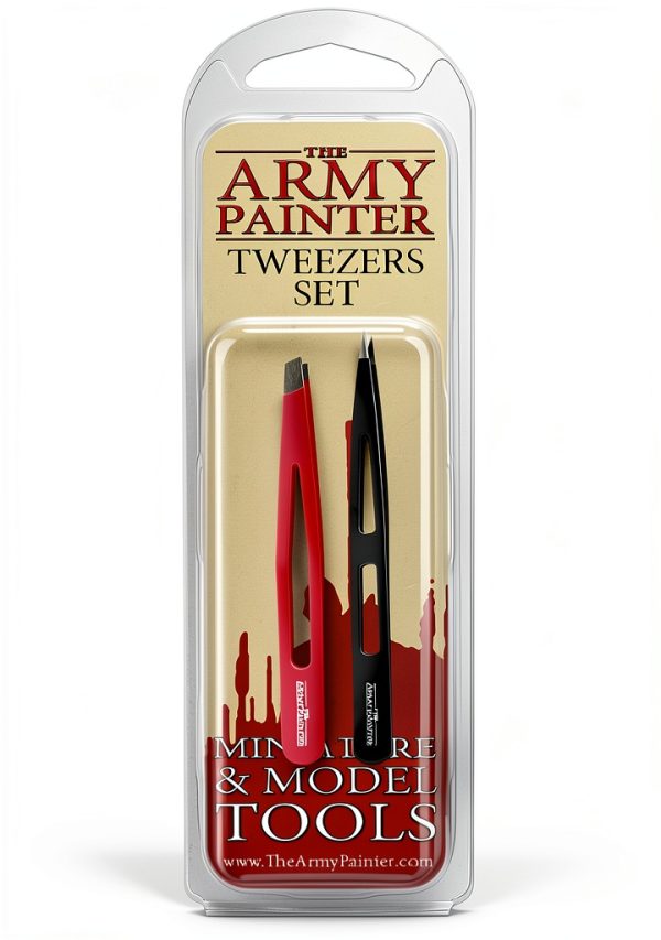 The Army Painter Metal Tweezers Set TL5035 Red Black Silver-0