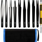 Ovveroche Stainless Steel Precision Tweezers 11‑Piece Anti‑Static Set-0