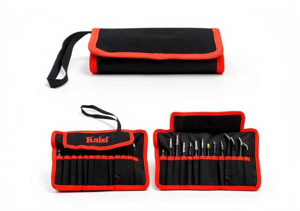 Kaisi Anti Static Precision Tweezer Set 14 Pairs Stainless Steel Black-6