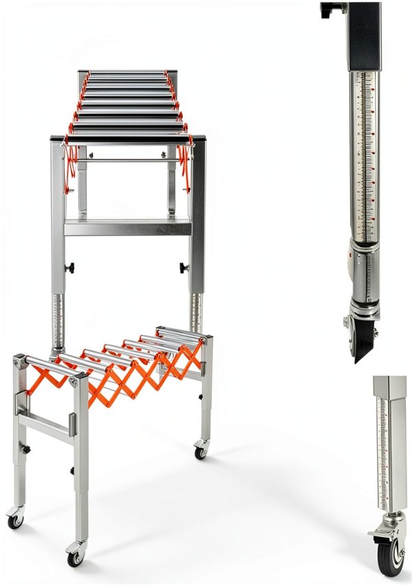 Conveyor Roller Table Adjustable Jongpinth Silver Orange Iron Stand-6