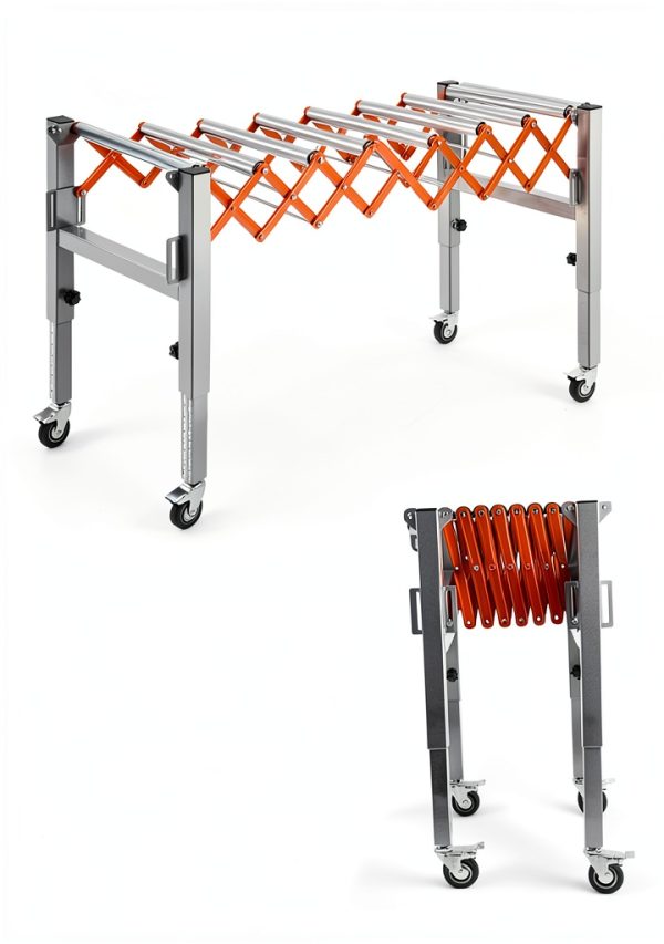 Conveyor Roller Table Adjustable Jongpinth Silver Orange Iron Stand-0