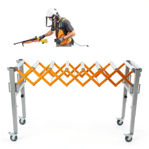 Roller Conveyor DengdongD Table Saw Extension Table with Wheels-4