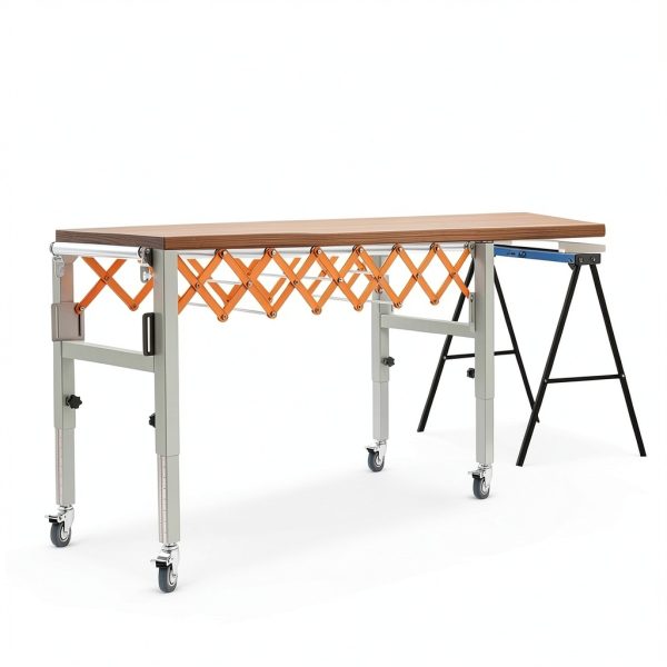 Roller Conveyor DengdongD Table Saw Extension Table with Wheels-3