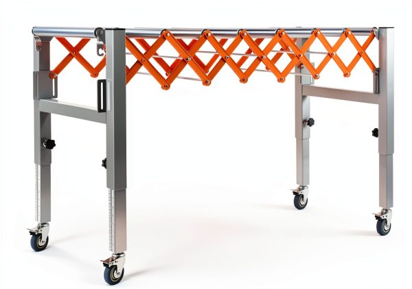 Conveyor Roller Table Adjustable Jongpinth Silver Orange Iron Stand-1
