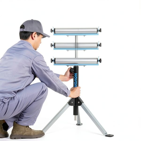 Triangle Roller Stand Novorik 200Lbs Adjustable Height for Woodworking-1